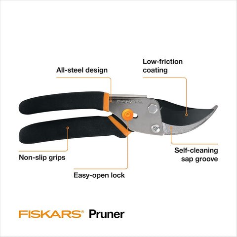 Fiskars Bypass Pruning Shears, 5/8-Inch