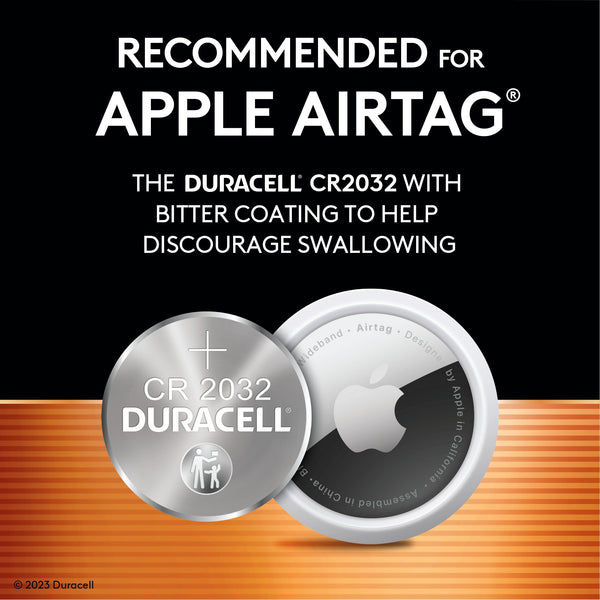 Duracell 2032 Lithium Battery, 9 Count (Pack of 1) Child Safety Features, Compatible with Apple AirTag, Key Fob, Tea Light Candles and Other Devices, CR2032 Battery, Lithium Coin Battery